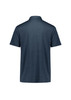 A navy short sleeve polo shirt featuring a classic collar and a branded logo.
