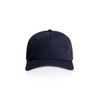 A navy blue Class Five Panel Cap featuring a structured design and a logo on the front.
