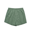 Green boxer shorts with an elastic waistband, featuring a simple design and no patterns.