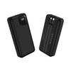 A black power bank with dual charging ports and a digital display indicator for battery percentage.