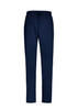Navy unisex scrub pants with a relaxed fit, featuring an elastic waistband and drawstring, reversible design.