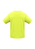 A bright yellow short sleeve tee with a plain back. The shirt features a logo.
