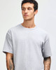 A lightweight grey unisex T-shirt with a classic crew neck and short sleeves. Features a branding logo.