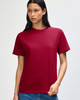 A unisex heavyweight cotton T-shirt in a rich burgundy colour, featuring short sleeves and a classic fit.