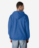 A blue Gildan Heavy Blend Adult Full Zip Hooded Sweatshirt displayed from the back, featuring a hood.