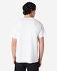 A white Gildan Ultra Cotton adult T-shirt seen from the back, featuring a plain design and a logo.