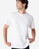 A white Gildan Ultra Cotton adult t-shirt on a model, featuring a simple design and a logo.