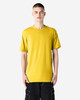 A yellow unisex short sleeve t-shirt displayed on a model, featuring a logo.