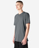 Unisex short sleeve T-shirt in grey, featuring a simple design and a branding logo.