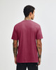 A maroon unisex CVC short sleeve t-shirt viewed from the back, featuring a simple design and no visible logo.
