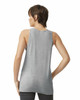 A unisex fine jersey tank in grey, featuring a simple design and a branded element on the back.
