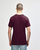 A maroon Gildan Heavy Cotton adult T-shirt displayed from the back, featuring short sleeves and a plain design.