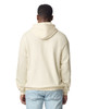 A cream-coloured adult hooded sweatshirt viewed from the back, featuring a hood and long sleeves.