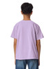 A youth short sleeve t-shirt in light purple, featuring a plain back design and relaxed fit. Includes a logo.