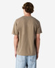 A unisex heavyweight cotton T-shirt in a muted brown colour, featuring a simple design and no visible branding on the back.