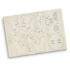 A wooden puzzle featuring koala shapes and tree branches, crafted from light-coloured wood, with a logo present.