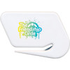 A white letter opener with a curved design and a colourful logo featuring the words "The Friendship Circle."