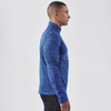 A men's base thermal 1/4 zip jumper in vibrant blue, featuring a fitted design and a high collar.