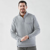 A grey Men's Montebello Thermal 1/4 Zip Pullover, featuring a chest pocket and a relaxed fit.