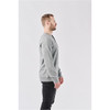 A men's grey Monashee Henley shirt shown from the side, featuring a round neckline and long sleeves.