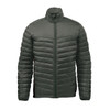 A Men's Montserrat Thermal Jacket in deep green features a short neck and zip closure, with a logo on it.