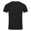 A black Men's Clive Crew Neck T-shirt displayed flat. It features short sleeves and a crew neckline.