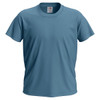 A blue Junior Classic T-shirt with short sleeves and a round neckline, featuring a logo on the label.