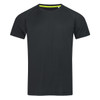 A dark green men's active t-shirt with a round neckline and contrasting trim. It features a logo on the chest area.