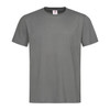 Men's heavyweight crew neck t-shirt in a muted olive green colour. Features a logo at the neckline.