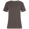 A women's crew neck t-shirt in olive green, featuring short sleeves and a casual fit. Includes a logo.