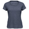 A women's crew neck tee in a dark navy colour, featuring short sleeves and a relaxed fit. The shirt has a brand logo.