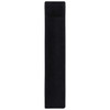 A black, slim pen case with a pocket for holding writing instruments. It features a simple and sleek design.
