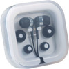 Colour Pop earbuds with a microphone in a transparent case, featuring various ear tip sizes.