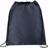 A large drawstring sportspack in dark navy, featuring a logo and cinch closure. Ideal for carrying items.