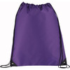 A large purple drawstring sportspack with black accents and a logo.