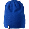 A unisex beanie in a vibrant blue colour, featuring a small logo on the side.