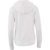 A women's cypress fleece zip hoody in white, featuring a hood and a logo.