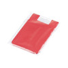 A red Sticky Pouch packaged in clear plastic, designed for holding cards or cash. Features a branding logo.
