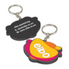 A small, moulded PVC key ring featuring a multicoloured design and a metal keyring attachment.