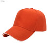 An orange heavy acrylic sandwich cap featuring a curved brim and a decorative seam. It includes a logo on the front.