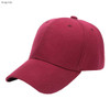 A burgundy six-panel heavy cotton cap featuring an adjustable strap and a logo.