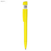 A yellow USB pen with a solid plastic design, featuring a removable cap and a built-in flash drive.