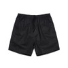 Black sports shorts featuring an elastic waistband and drawstring. The shorts have a simple design and no visible branding.