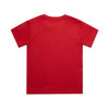 A red classic tee with short sleeves and a plain back. The shirt features a logo on the back.