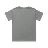A back view of a grey youth classic tee, featuring short sleeves and a plain design. The shirt has a logo.