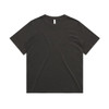 A dark faded t-shirt with a classic short-sleeve design and a label inside. It features a subtle logo.