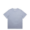 A light blue t-shirt with a round neckline and short sleeves. The shirt has a simple design and features a logo.