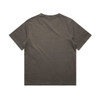 A heavy faded tee in a muted olive colour with a relaxed fit. The back is plain with noticeable wear.