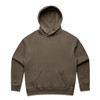 A brown hoodie with a front pocket and a hood, featuring a logo. Suitable for casual wear.
