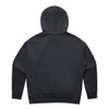 A black hoodie featuring a relaxed fit and a spacious hood, with no visible branding.